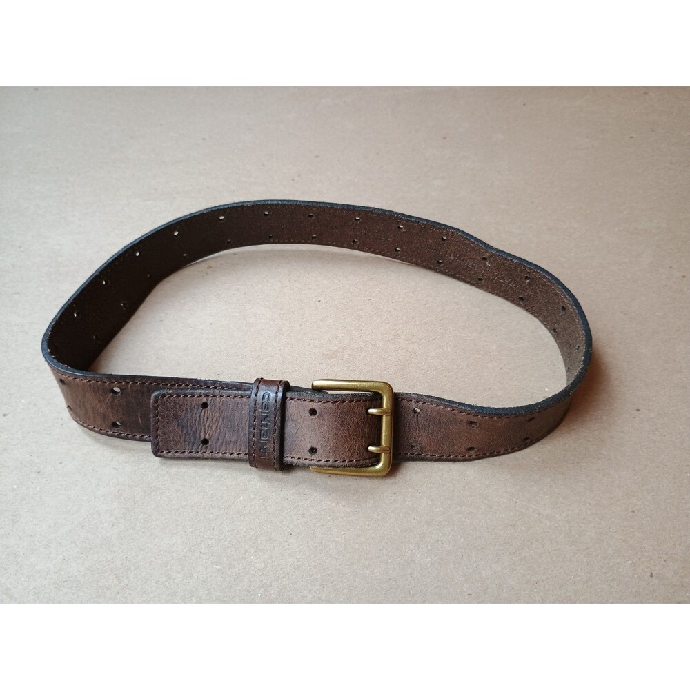Carhartt Boys Mens Belt 22-24 (30" Long) Brown Double Hole Leather